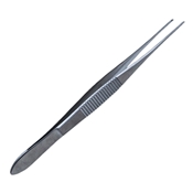 Elschnig Fixation Forceps, Serrated And Narrow Handle With Polished Finish, Straight Shafts, 1 X 2 (2mm) Elschnig Style Teeth, And Overall Length Of 4 3/8" (11cm)   